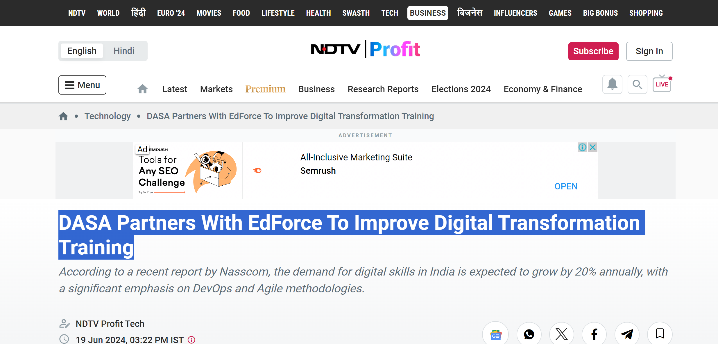 DASA Partners With edForce To Improve Digital Transformation Training ...