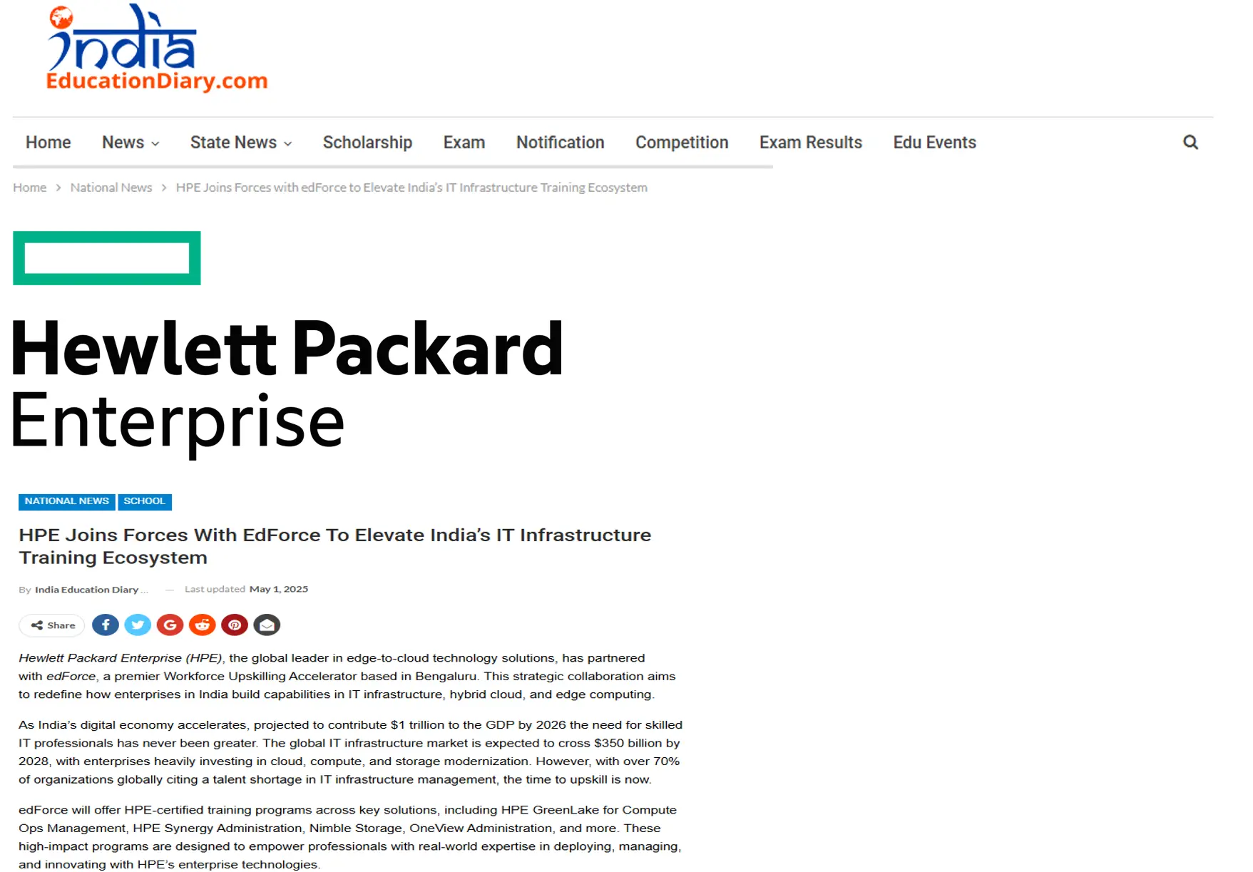 HPE Joins Forces with edForce to Elevate India’s IT Infrastructure Training Ecosystem