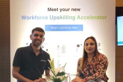 team at edForce stall in delhi