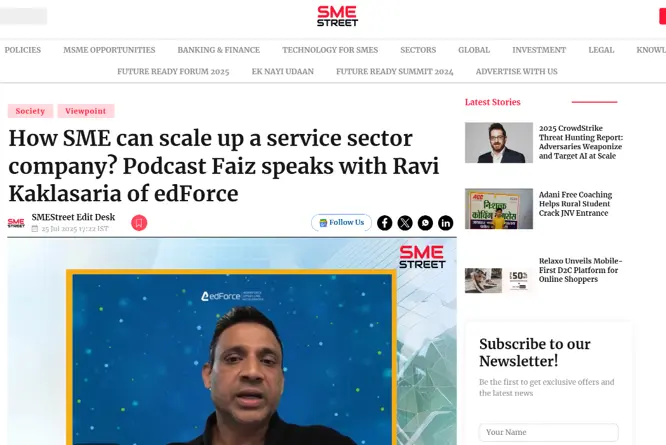 How SME can scale up a service sector company Podcast Faiz speaks with Ravi Kaklasaria of edForce