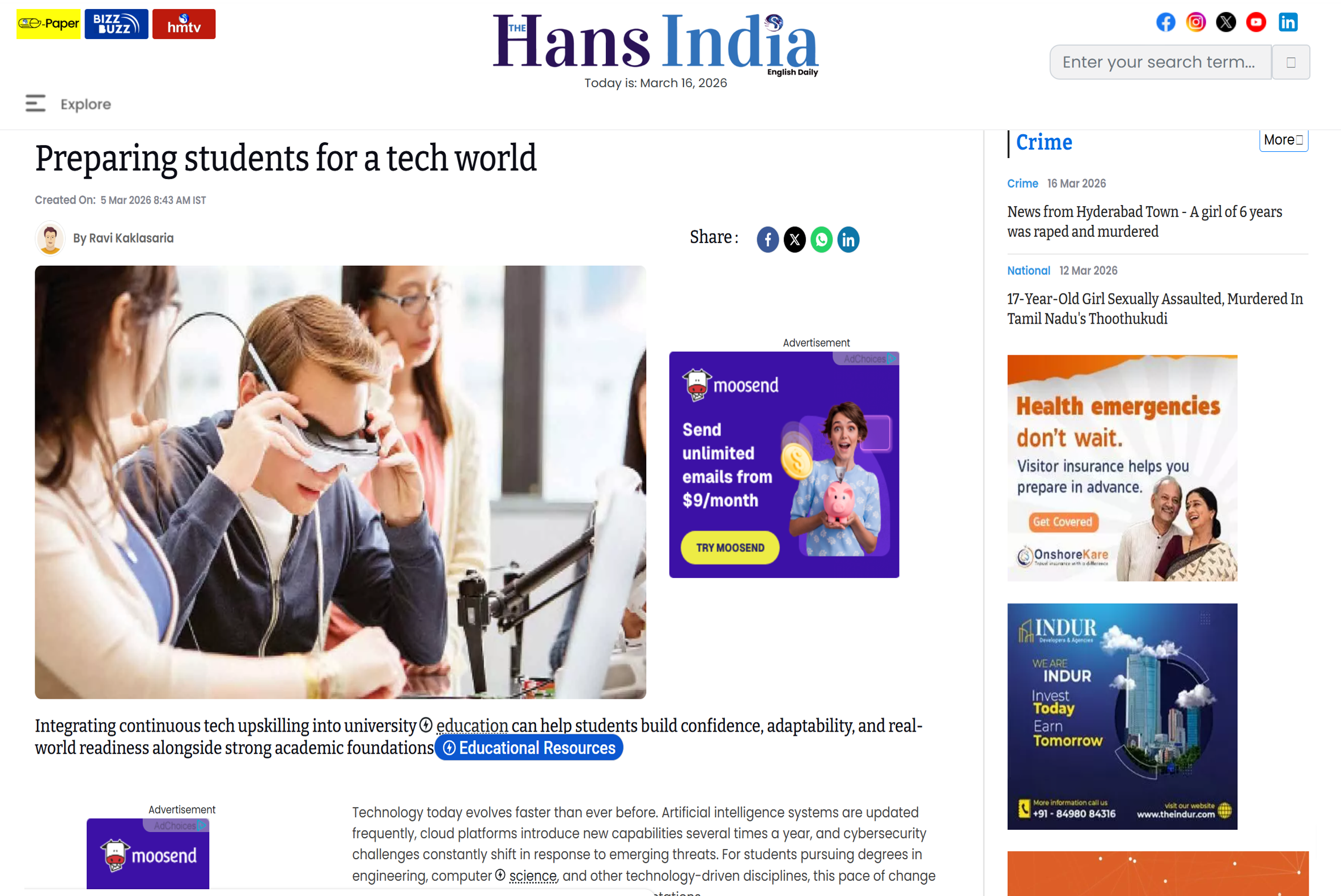 Preparing students for a tech world