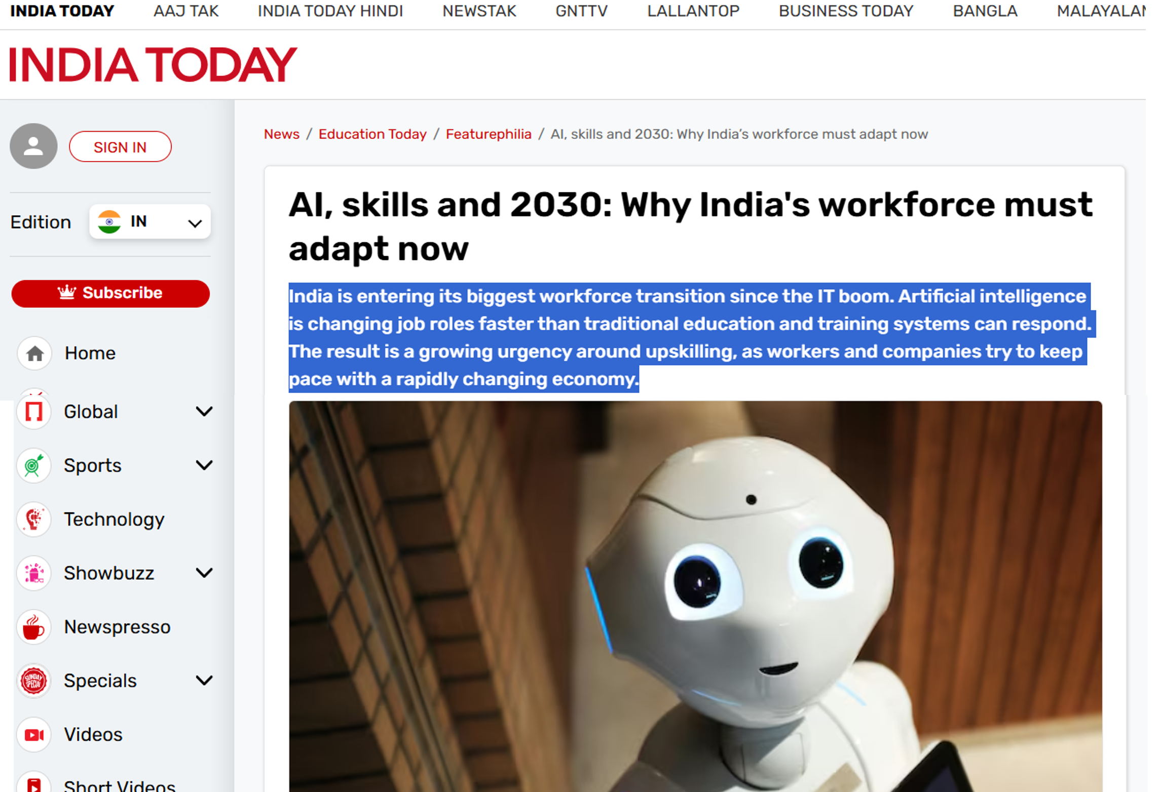 AI, skills and 2030: Why India's workforce must adapt now