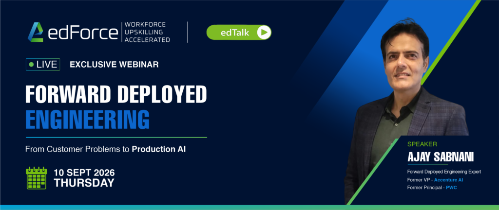 edForce does free webinars from exeprts for all. This on is on Forward Deployed Engineering