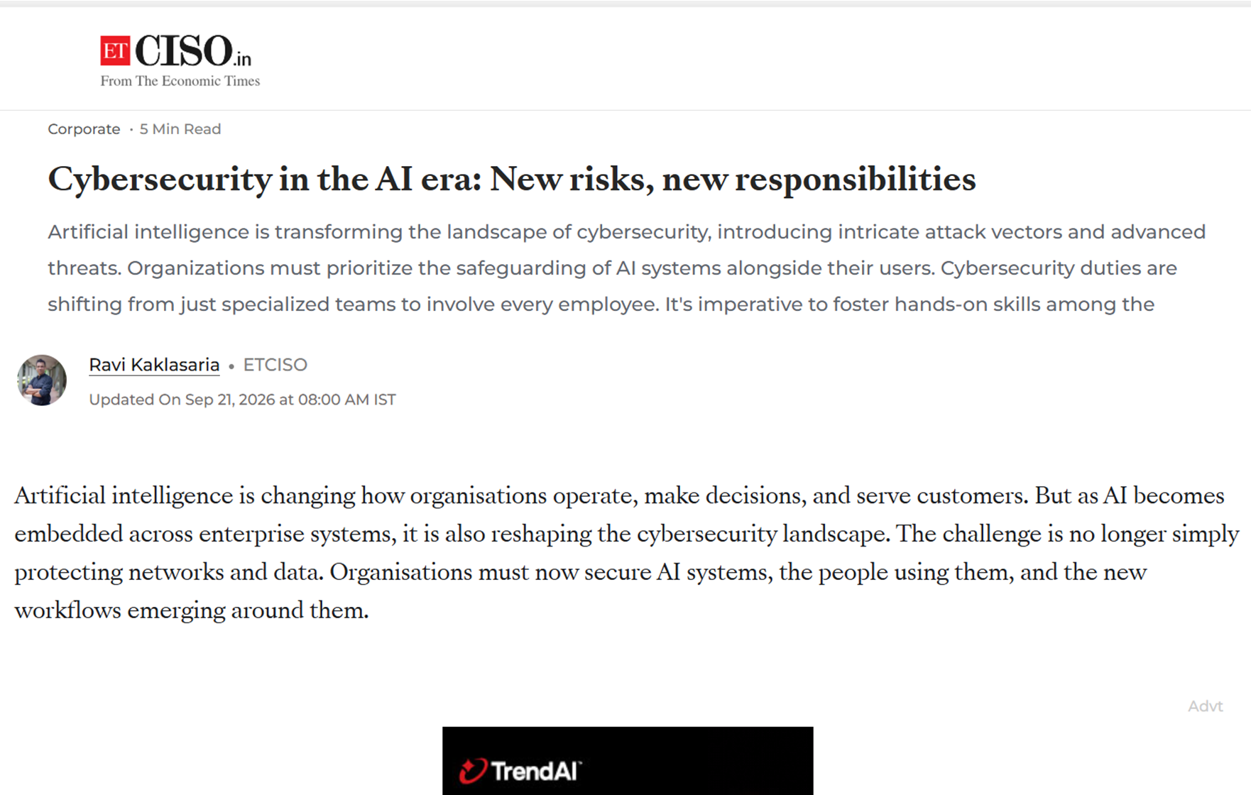 Cybersecurity in the AI era: New risks, new responsibilities
